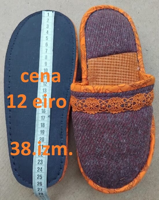 Dabīgo materiālu čības. 38.izm.