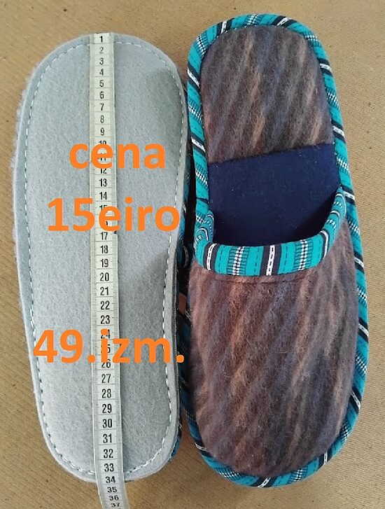 Dabīgo materiālu čības. 49.izm.