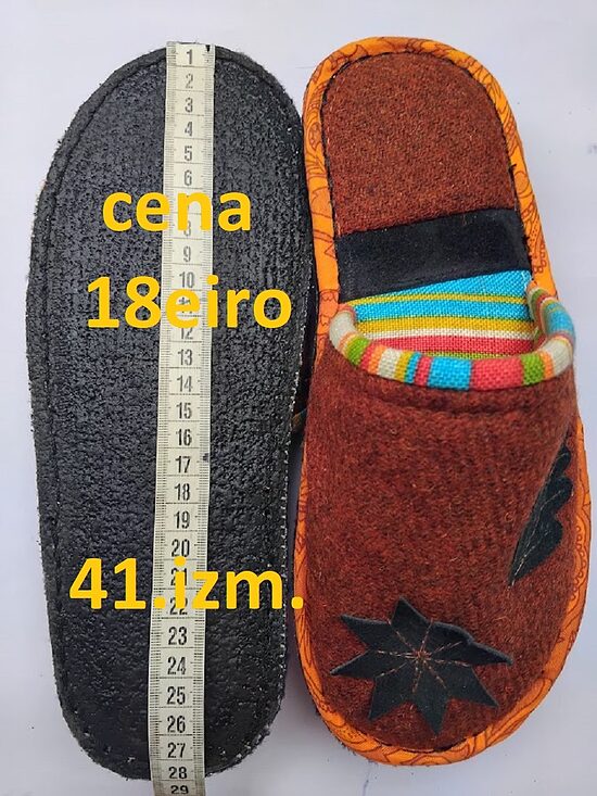 Dabīgo materiālu čības. 41.izm.