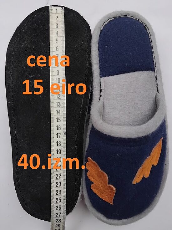 Dabīgo materiālu čības. 40.izm.
